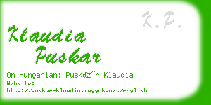 klaudia puskar business card